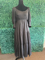 Queen of My Heart Midi Dress-Black