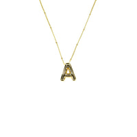 Initial Balloon Bubble 18K Gold Necklace: Gold Filled