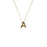 Initial Balloon Bubble 18K Gold Necklace: Gold Filled