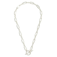 Silver Paperclip Toggle Necklace