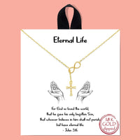 Eternal Life Gold Cross Necklace