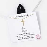 Proverbs Cross Necklace