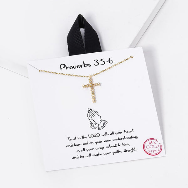 Proverbs Cross Necklace