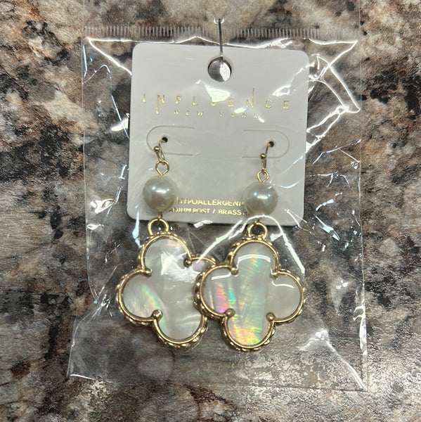 White clover earrings