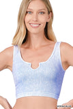 Washed Ribbed Cropped Keyhole Tank