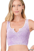 Washed Ribbed Cropped Keyhole Tank