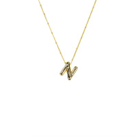 Initial Balloon Bubble 18K Gold Necklace: Gold Filled