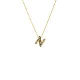 Initial Balloon Bubble 18K Gold Necklace: Gold Filled