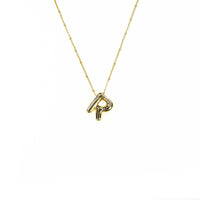 Initial Balloon Bubble 18K Gold Necklace: Gold Filled