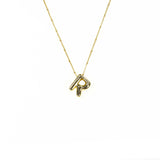 Initial Balloon Bubble 18K Gold Necklace: Gold Filled