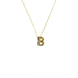 Initial Balloon Bubble 18K Gold Necklace: Gold Filled