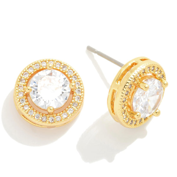 Gold and Crystal Pave Studs