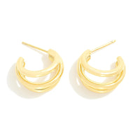Gold Dipped Triple Hoops