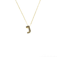 Initial Balloon Bubble 18K Gold Necklace: Gold Filled