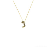 Initial Balloon Bubble 18K Gold Necklace: Gold Filled
