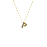 Initial Balloon Bubble 18K Gold Necklace: Gold Filled