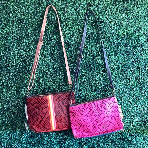 Evelyn Hair on Hide Leather Crossbody Purse