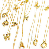 Initial Balloon Bubble 18K Gold Necklace: Gold Filled