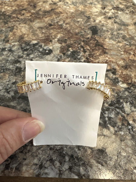 JTO Crystal Baguette Hoops