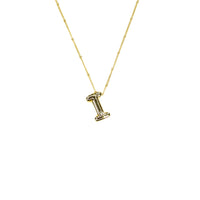 Initial Balloon Bubble 18K Gold Necklace: Gold Filled