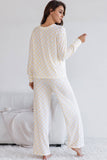 Checkered Print Long Sleeve Top and Pants Lounge Set