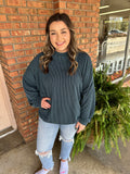 Ribbed Sweatshirt Pullover