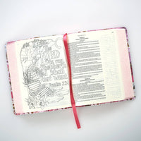 KJV My Creative Bible Faux Leather, Pink Floral Print