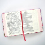KJV My Creative Bible Faux Leather, Pink Floral Print