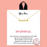 Gold Mama Script Necklace