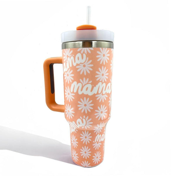 Peach Mama Daisy Tumbler
