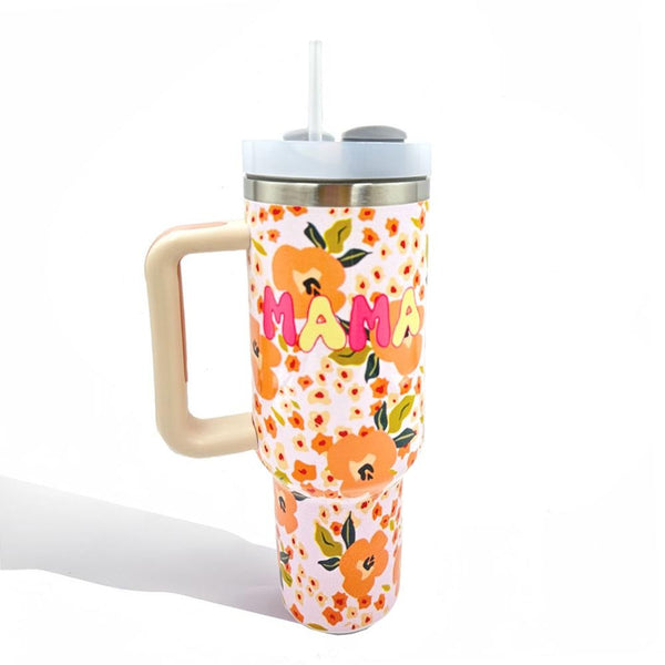 MAMA Peach Mix Floral Tumbler