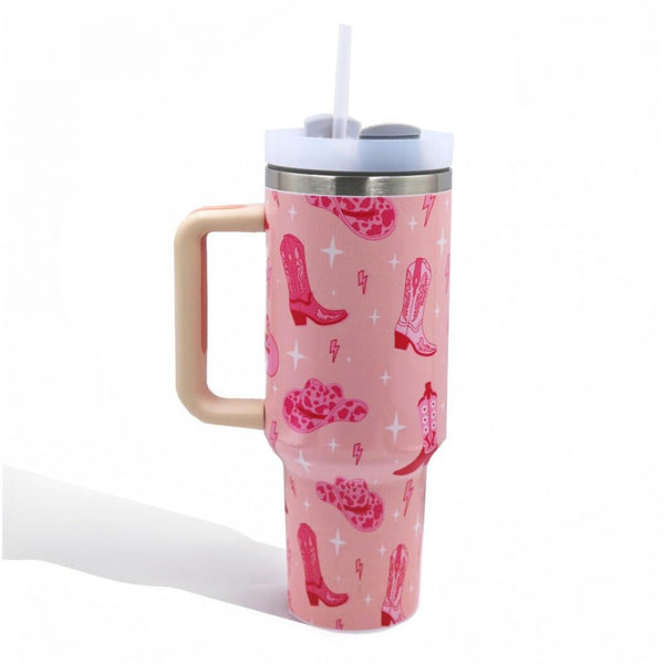 Pink Western Tumbler