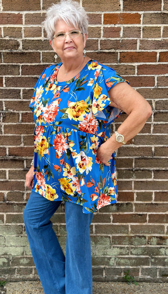 Royal Floral Top
