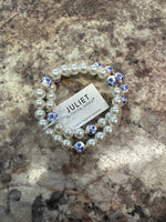 Pearl Blue Floral Bracelet