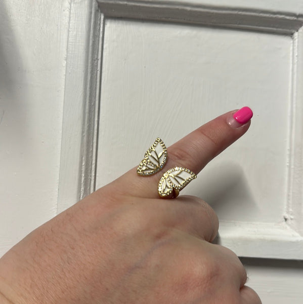 Lauren Kenzie Cream Butterfly Ring