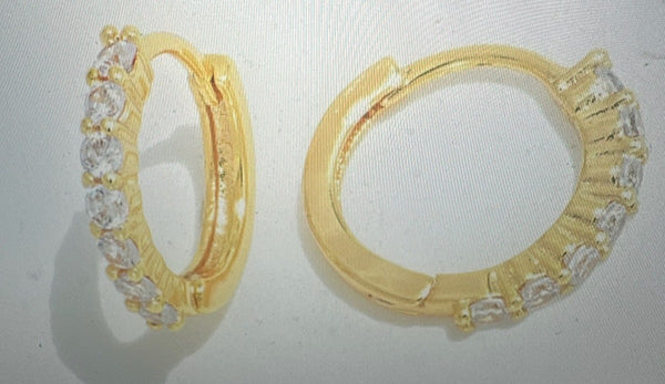 Rhinestone Huggie hoops