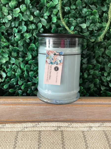 8 oz jar candle salt & sage glass