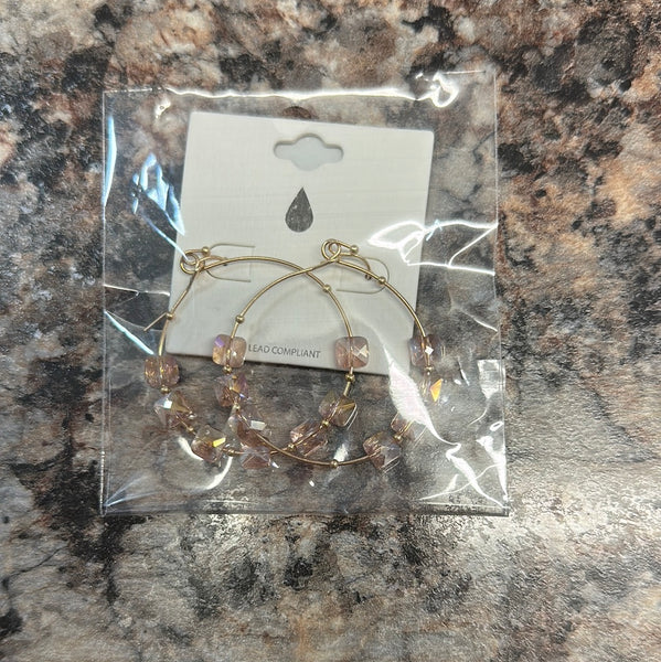 Iridescent stone hoops