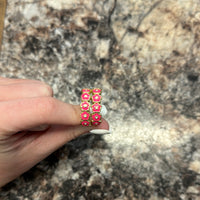 Lauren Kenzie Hot Pink Floral Hoops
