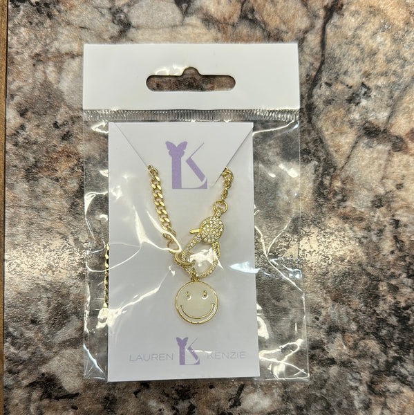 Lauren Kenzie Smiley Chain Necklace