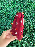 Football pearl & stone headband