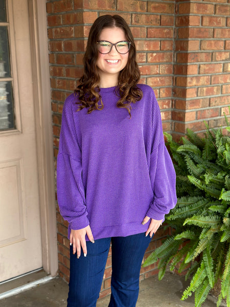 Ribbed Sweatshirt Pullover