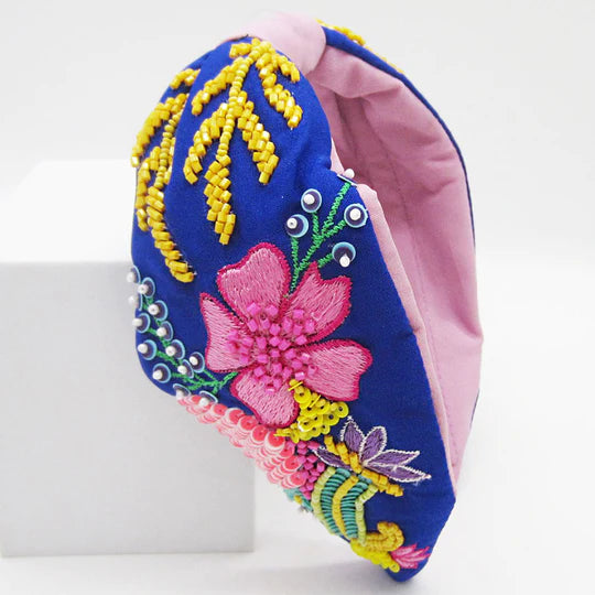 Blue Floral Headband