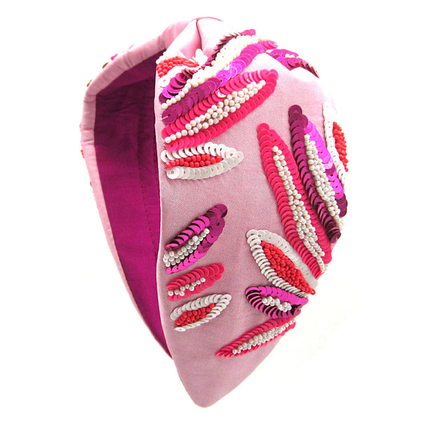 Pink Seed Bead Headband