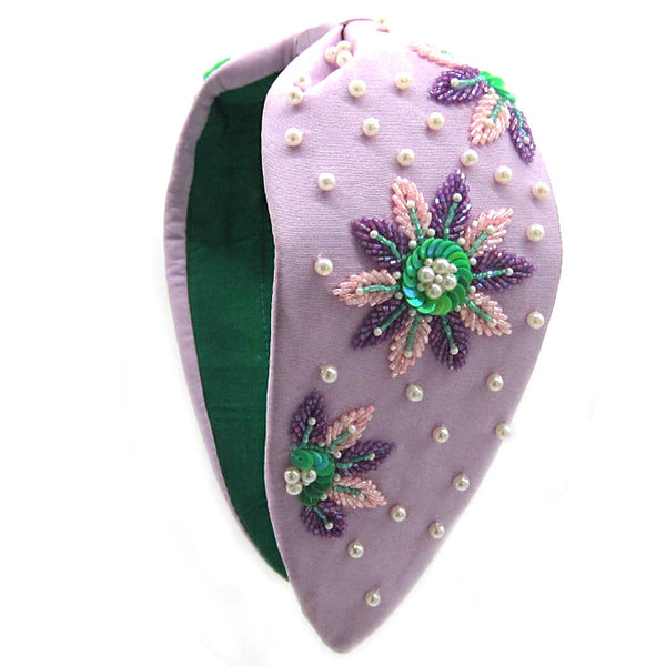 Lavender Seed Bead Headband