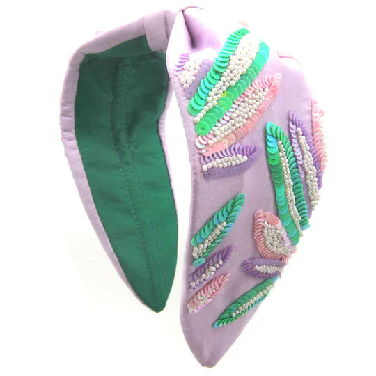 Lilac Pastel Seed Bead Headband