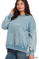 PREORDER Hi-Low Zenana Acid Wash Sweatshirt PLUS