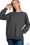 Hi-Low Zenana Acid Wash Sweatshirt REG