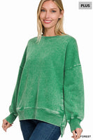 PREORDER Hi-Low Zenana Acid Wash Sweatshirt PLUS