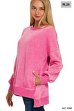 PREORDER Hi-Low Zenana Acid Wash Sweatshirt PLUS